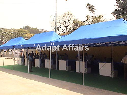 Invezo 10 x 20 feet Canopy Tent (35 kgs, Blue) with 3 Side Cover Water Proof Tent - 2 Minute Easy Installation Gazebo Tent