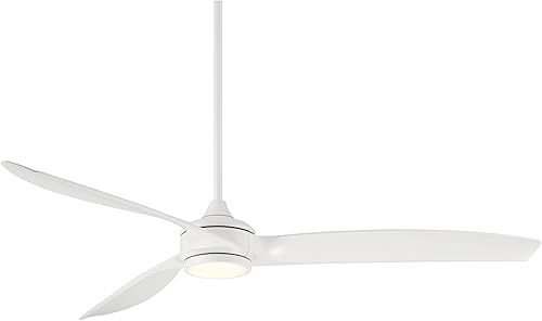 Miniatura 2 de Casa Vieja La Jolla Surf - Ventilador de techo moderno de 3 aspas de 60 pulgadas con luz LED regulable, control remoto, blanco mate para sala de