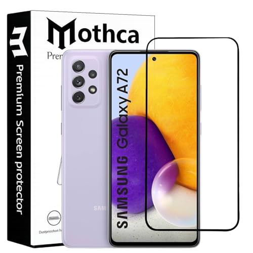 Image of Mothca Military-Grade Tempered Glass Screen Protector Compatible for Samsung Galaxy A72 with Edge to Edge Coverage - Case Friendly, Anti-Scratch & Bubble-Free Installation Kit
