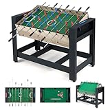 # Accessori completi # Il tavolo combo viene fornito con accessori essenziali, tra cui 2 palline da calcio, 16 palle da biliardo con triangolo, 2 stecche, 2 gessetti, una spazzola, 26 giocatori da calcio balilla e due contatori di punteggio, per un divertimento immediato e un’esperienza di gioco fluida.