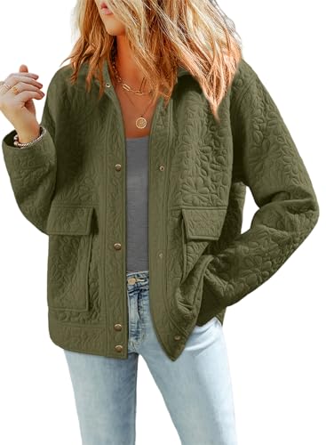 Dokotoo Women's Fall Jackets Fashion Trendy Causal Long Sleeve Shacket