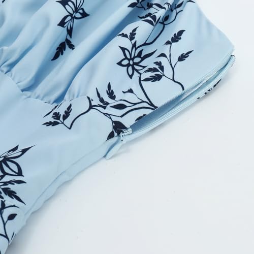 Image of Belle Poque Vintage Floral Dress for Women 2026 Summer A-line Sleeveless Flowy Midi Elegant Wedding Guest Cocktail Dress