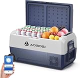 AAOBOSI Glacière à compresseur 36 litres 12 V 230 V avec contrôle par application,  20 °C à 20 °C, réfrigérateur de camping, pour voiture, camping car, bateau, voyages en voiture