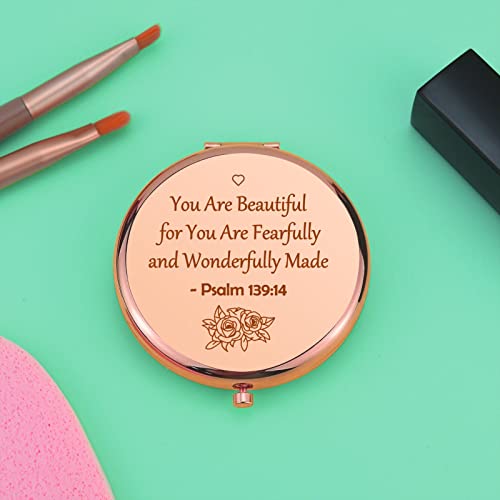 Inspirational Christian Gifts Verse Religious Gifts For Girls Sister Friends Encouragement Baptism Gifts Compact Makeup Mirror For Her Motivational Gift Folding Makeup Mirror #TOP4