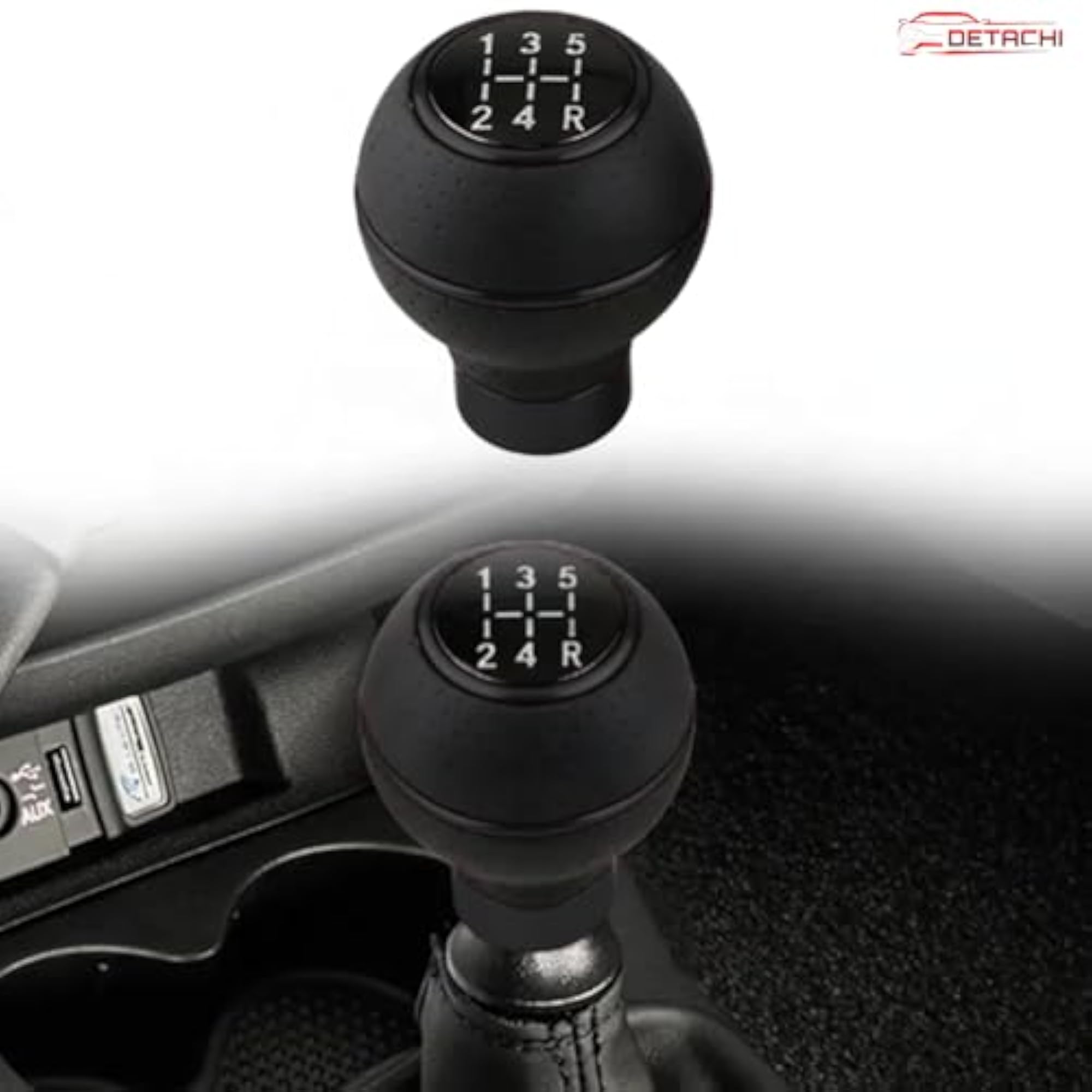 Aluminium Gear Shifter 5-Speed, Anti-Slip Ball Knob, Glossy Black