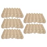 DIYEAH Portauova Cartone in Pasta di Carta 5 Pezzi da 30 Uova, Impilabile e Salvaspazio, Mantiene Ordinato il Frigorifero, per Conservazione in Frigorifero