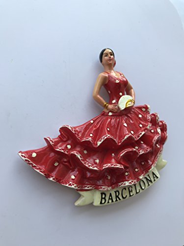 Imán decorativo 3D Flamenco dancer 12x10 cm miniatura 3