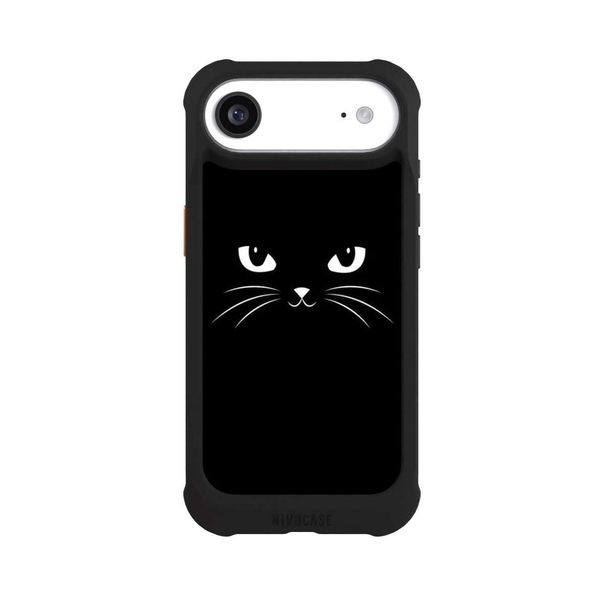 Hülle für Apple iPhone Air Stoßfeste Handyhülle kompatibel mit MagSafe NIVOmax Case Schwarz Katze schwarz Kinder