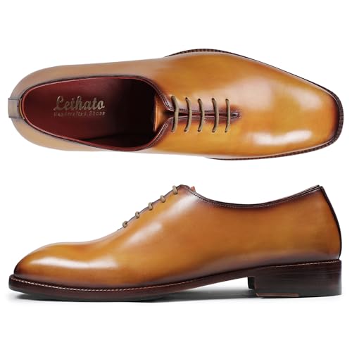 Image of Lethato Handcrafted Wholecut Oxford Men's Genuine Leather Lace Up Dress Shoes