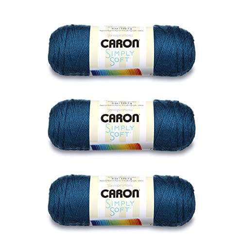 Image of Caron Simply Soft Ocean Yarn - 3 Pack of 170g /6oz - Acrylic - 4 Medium (Worsted) - 315 Yards - Knitting /Crochet
