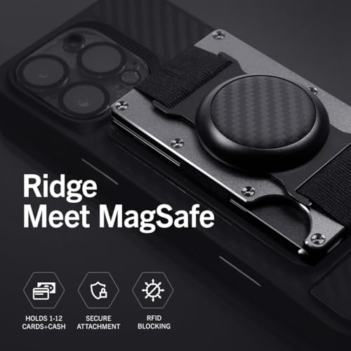 Ridge Wallets for Men Compatible with Magsafe - Slim Minimalist Compact Wallet and Card Holder, RFID Protected Front Pocket Wallets for Men with Integrated Cash Strap (Gunmetal)2