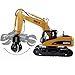 Fistone RC Truck Timber Grab Loader Crawler Material Handler Alloy Gripper Engineer Machine 2.4G Construction Vehicle Remote Control Tractor Excavator with Recharging Battery Hobby Toys for Kids