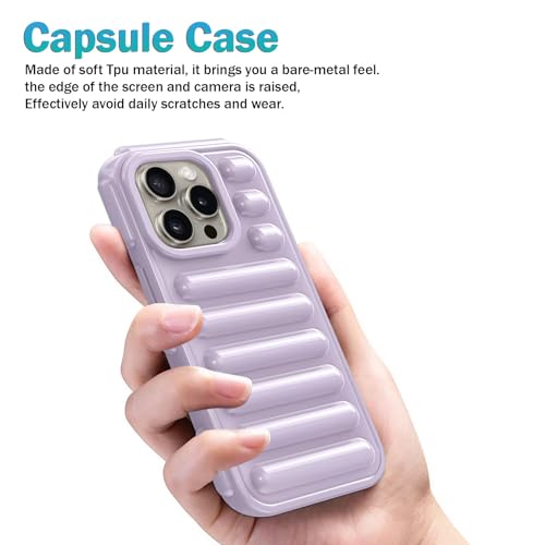 Image of Amazon Brand - Solimo High Protection Capsule Design Back Cover for Apple iPhone 15 Pro Max - Lilac Purple