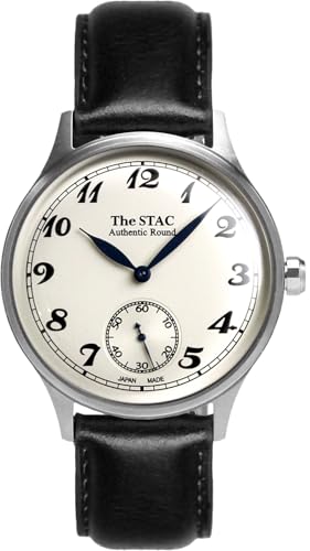 [ザ・スタック] The STAC 日本製 国産 腕時計 ウォッチ 36mm クラシック レトロ メンズ レディース ユニセックス ホワイト ブラックレザー ST-AR002