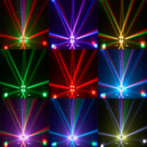Image of Moving Head DJ Lights 180W LED with 4 Rotating Head,16X10W RGBW 4-in-1 Multiple Effects Changing,21CH DMX-512 /Sound Activated for Christmas KTV Wedding