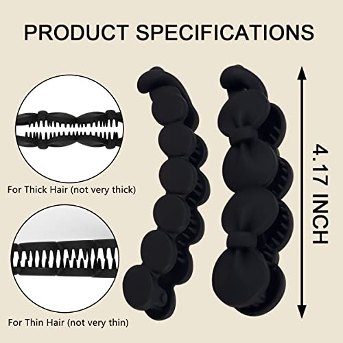 Hapdoo 6Pcs Bow Oval Banana Clips Hair, Banana Hair Clips For Medium Hair, Matte Strong Hold Ponytail Bun Holder, Hair Jaw Clips Barrettes Styling Accessories For Women Girls #TOP5
