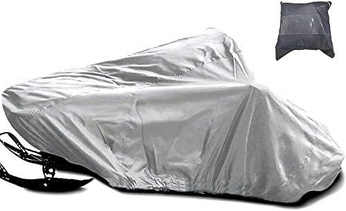 Skyour Snowmobile Cover Gray Waterproof Heavy Duty 145in Trailerable Snowmobile Snow Machine Sled Cover UV Resistant Stoarge Snowmobiles Dust Covers for Arctic Cat/Polaris/Ski Doo/Yamaha Snowmobiling