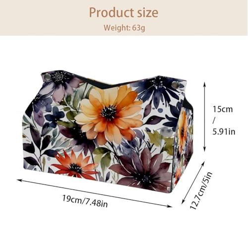 Lot de 2 housses de boîte à mouchoirs fleurs pour table - 5