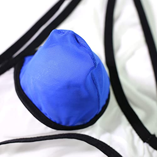 Men Mesh Bikini Briefs Breathable Supporter Cool Stretchy Lightweight Underwear Enhancing Flex Fit Workout Underpants White4