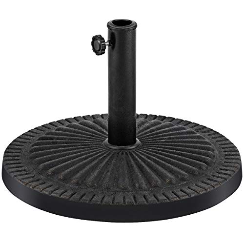 RELAX4LIFE Base per Ombrellone Φ38mm/48mm, Base Rotonda per Parasole con Manico Regolabile, Base Supporto per Giardino, Terrazza e Bar