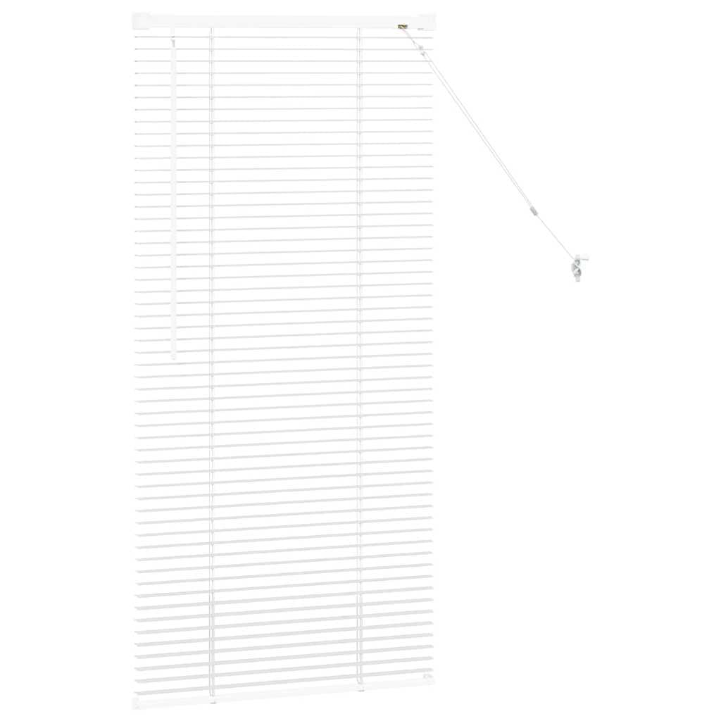 Balkenjalousien Weiß aus Aluminium 130 x 55 cm, Innenjalousie mit Sichtschutz und Lichtsteuerung, verstellbare Lamellen für Wohnzimmer, Schlafzimmer, Büro und Küche