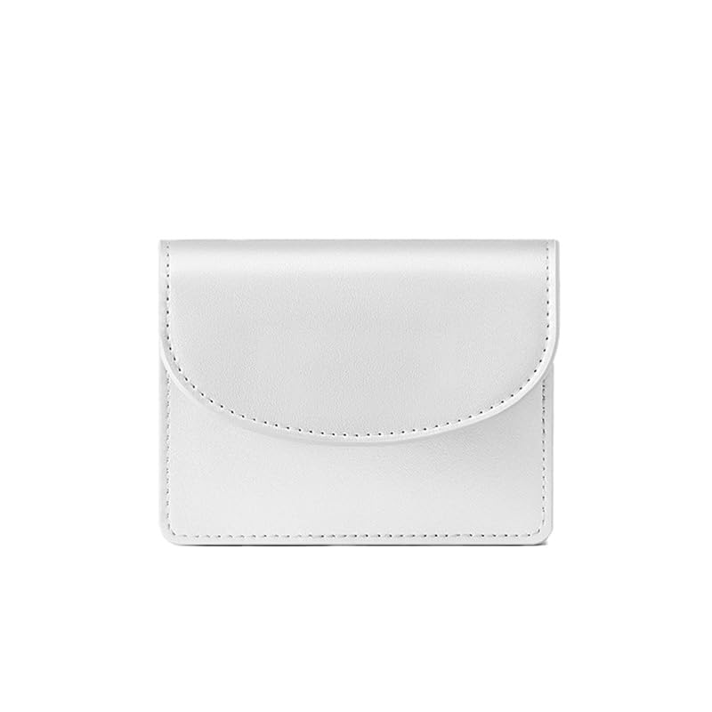 INS Style Minimalist Multifunctional Front Pocket Wallet, Solid Color PU Leather Card Coin Purse, Front Flap Magnetic Closure Women's Credit Card Holder Sliver