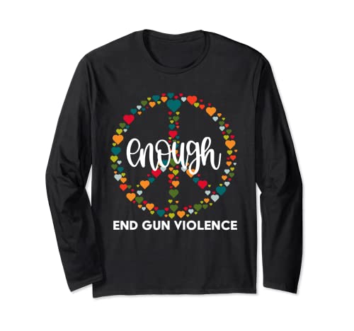 Wear Orange Peace sign Enough End Gun Violence Maglia a Manica