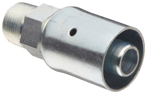 Dixon Holedall 12P3 Plated Carbon Steel Hose Fitting, External Swage Uni-Range Male Coupling with Ferrule, 3/4" Hose ID, 1-18/64" - 1-22/64" Hose OD