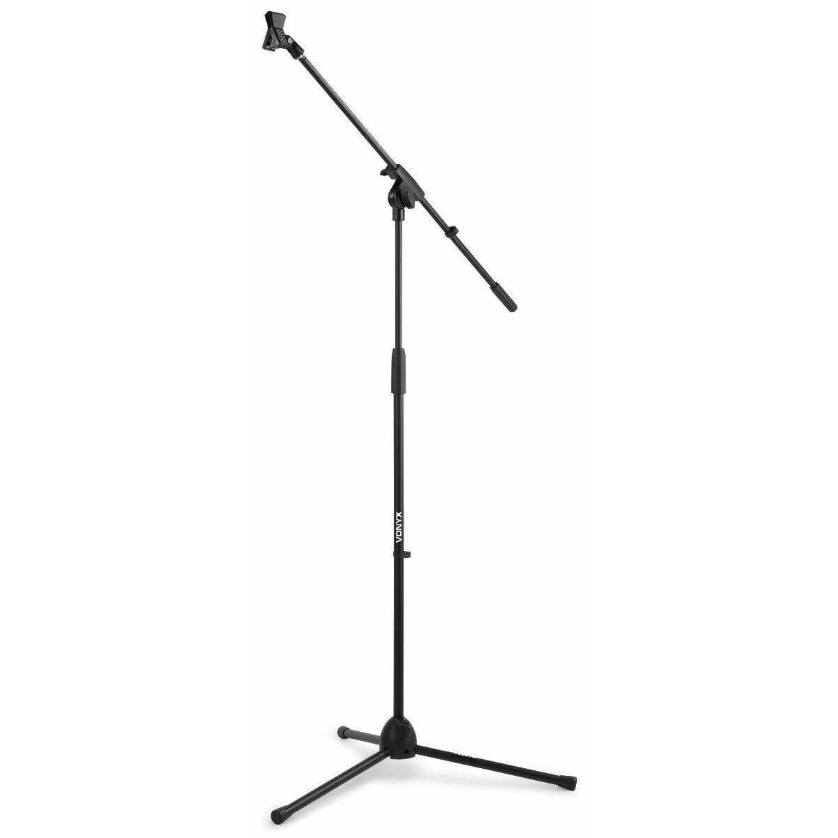 Vonyx MS10 Pack 2 Soportes de Micrófono con Jirafa Ajustable 110-230 cm Incluye Pinzas y Adaptadores Base Trípode Plegable Rosca 3/8 Soporte Micrófono para Estudio Directo Ensayo Escenario