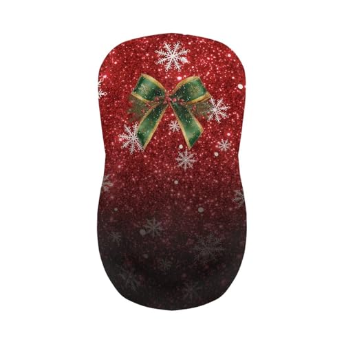 Image of Bar Stool Covers with Backs Christmas Bow Snowflakes Stretch Swivel Bar Stool Covers Slipcovers Set of 2 Xmas Height Mid Low Back Chair Protector