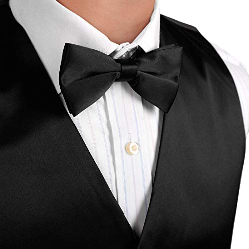 Dan Smith Men's Fashion Italy Series Plain Microfiber Fashion Vest Matching Bow Tie With Bags2