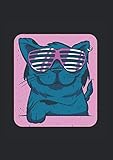  Notizbuch - Kariert: DIN A4, 144 Seiten  Dickes Kariertes Notizheft / Matheheft / Schulheft / Tagebuch / Skizzenbuch mit Inhaltsverzeichnis und ... Sonnenbrille und Ohrring Cat Lustig Spaß Fun