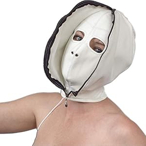 Zacht kunstleer dubbel masker met ritssluiting en ogen