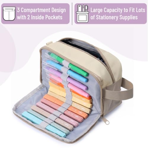 Image of Mr. Pen- High Capacity Pencil Case, Large Pencil Pouch with 3 Compartments and 2 Pockets, Large Pencil Bag with Smooth Zipper, Cute Pencil Case Pouch Organizer, School Supplies for Teens