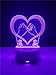 3D Illusion LED Acrylic Anime Desk Lamp, Kid's Night Light, Promise Heart (7 Color)