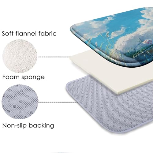 Tapis de bain en mousse à mémoire de forme chat mignon L - 6
