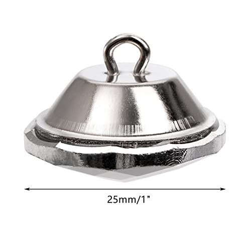 Frcctre 100 Pcs 25mm Silver Rhinestone Sewing Buttons, Clear Tufting Buttons with Metal Loop for Sofa Bed Headboard DIY Crafts Decorations