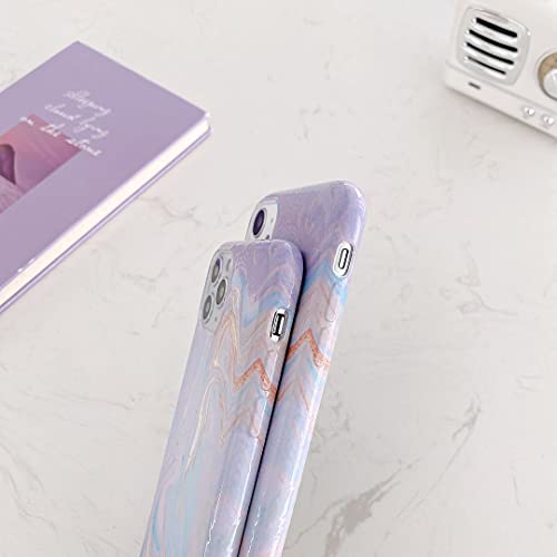 Zarlluit Purple Marbled Phone Case - Iphone 12 Pro Max Marble Decals Case, Water Paste Process Soft Flexible Tpu Purple Marble Protective Cover For Apple Iphone 12 Pro Max 6.7"- Only Phone Case In Box #TOP5