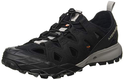 Merrell Choprock Leather Shandal, Zapatillas Impermeables para Mujer, Negro, 37 EU