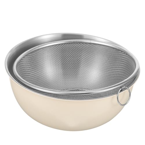 DECHOUS ステンレス製水切りバスケット 丸型野菜果物洗浄ボウル コンパクト 耐久性調理用ザル 家用キッチンツール