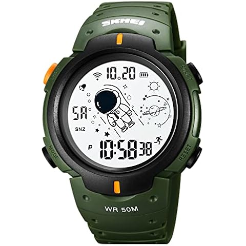 SKMEI Digital Watch Men, Mens Digital Sports Watch LED Screen Military Waterproof Wrist Watches for Men Casual Stopwatch Alarm Countdown Army Watch Cover