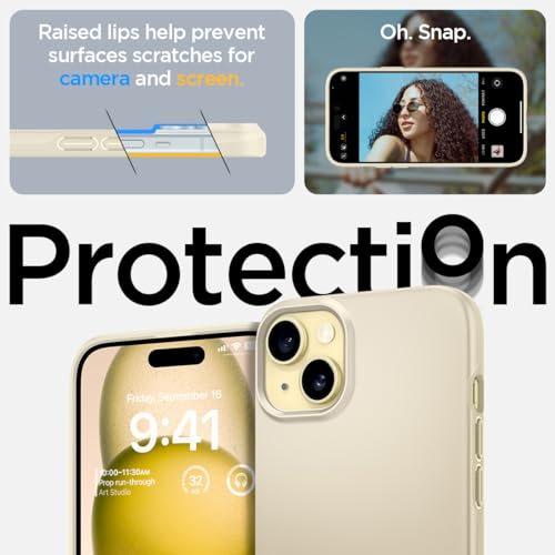 Spigen Thin Fit Case Compatible with iPhone 15 - Mute Beige