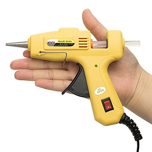 Glue Gun, Mini hot melt Glue Gun,with 30pcs Glue Sticks, Glue Gun Kit Flexible Trigger for DIY Small Craft Projects&Sealing and Quick Repairs 20-watt (Yellow)