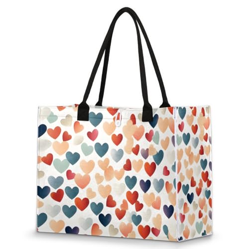 Love Patterns Tote Bag for Women Large Beach Bag Reusable Tote Bags for Work Travel Beach Shopping - Main Image