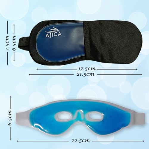 Image of Aqua Ice Face & Eye Cooling Gel Pad and Aloe Vera Gel Mask Ice Pack for Face and Eye Patches Remove Dark Circles, Fatigue Cool Eyes Patch Pads Eye Care | Facial Skin Refresh Face Mask for Hot & Cold Therapy (Blue Eye Cooling Pad, Blue Hole Eye Mask)