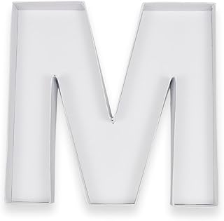 10" M or W Shaped Cardboard Letter Mache Chocolate Sweets Candy Container Box (White,M or W )