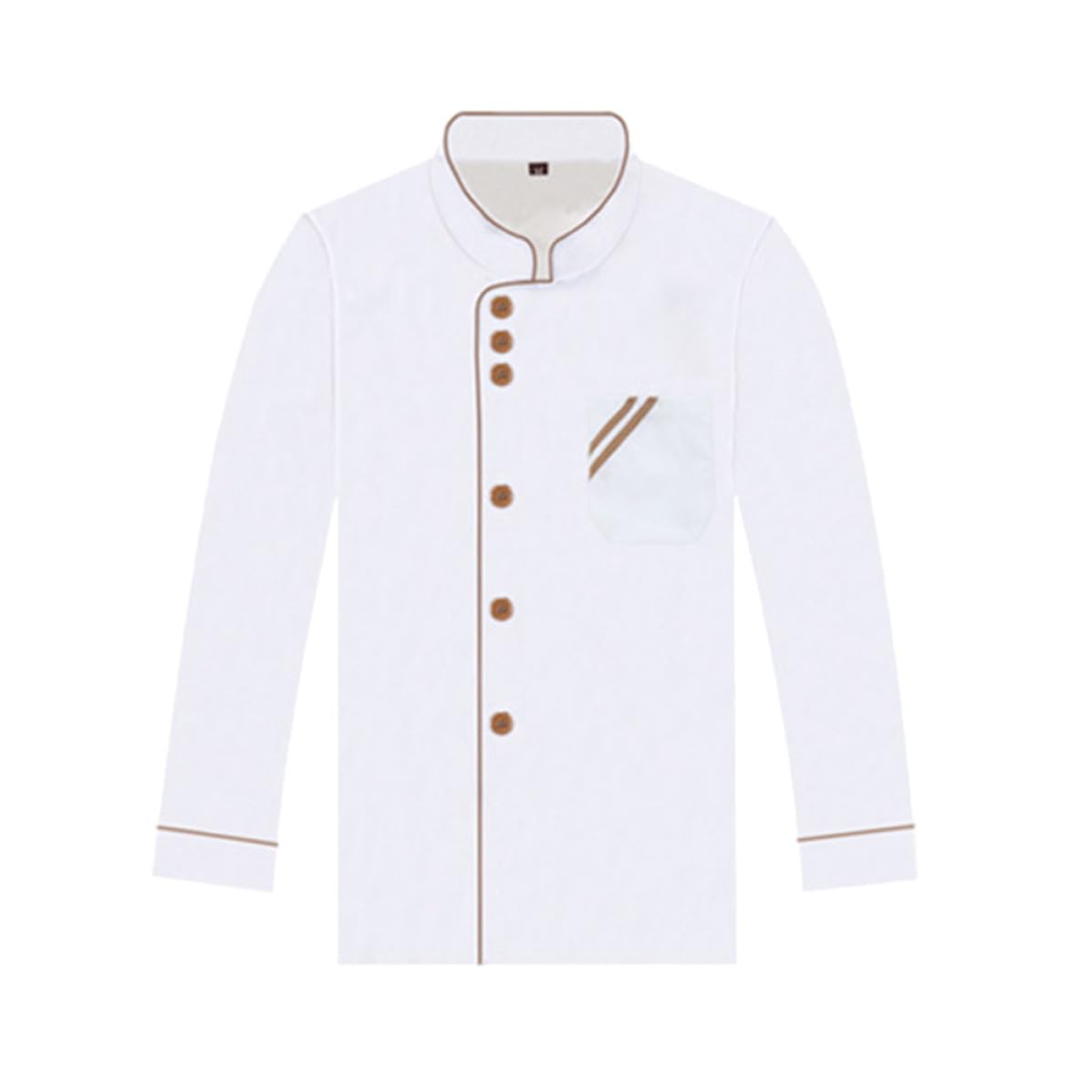 Chaqueta de chef de algodón blanco unisex de manga larga para cocina 8