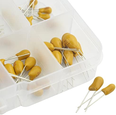 BGTXINGI 100Pcs 10Value 16V 1 uf - 100 uf Tantalum Capacitor Assorted Kit with A Plastic Box