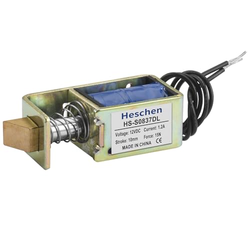 Hechen �\���m�C�h�d���� HS-S0837DL DC12V 15N 10mm �X�g���[�N �v�b�V���v���^�C�v �I�[�v���t���[���h�A���b�N