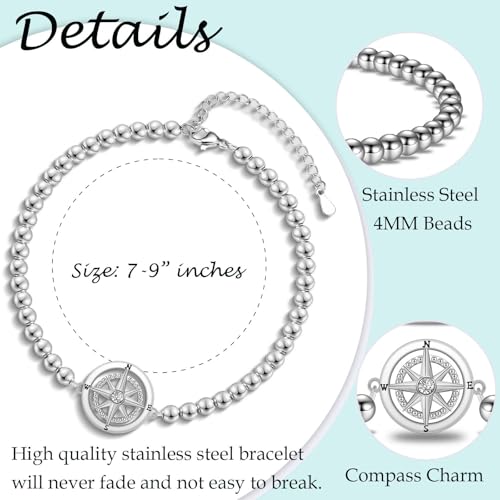 Image of Graduation Gifts for Her Girls Women, Class of 2026 Compass Bracelet High School /College / 5th 6th 8th Grade /Kindergarten /Preschool /Master Degree Graduation Gifts Decorations Card Present